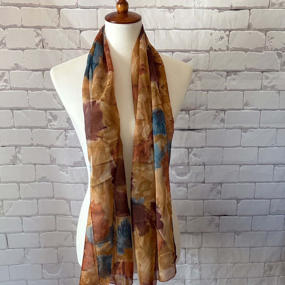 Chic Autumn Tones Floral Scarf